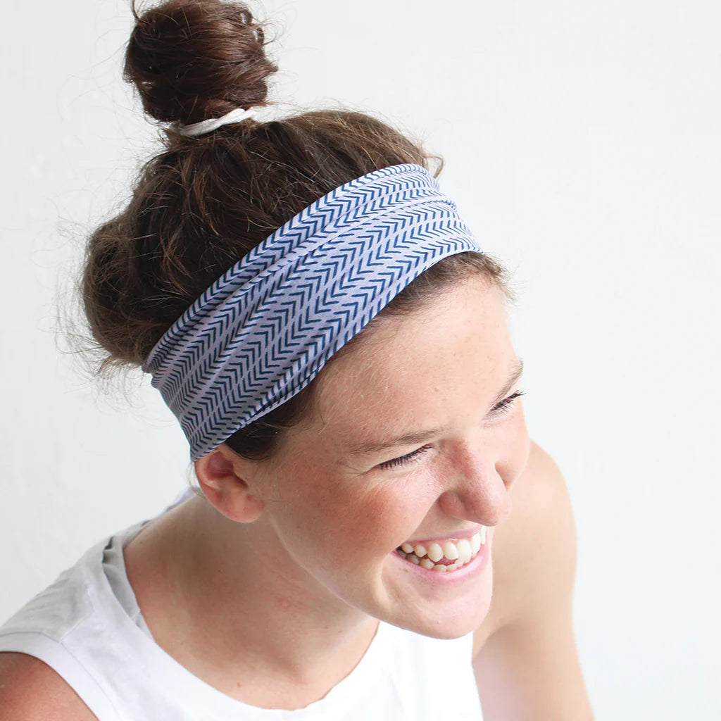 Non Slip Cloth Comfort Soft Workout Women Headbands 4 Inch One Size Lilac Herringbone #lilac_herringbone