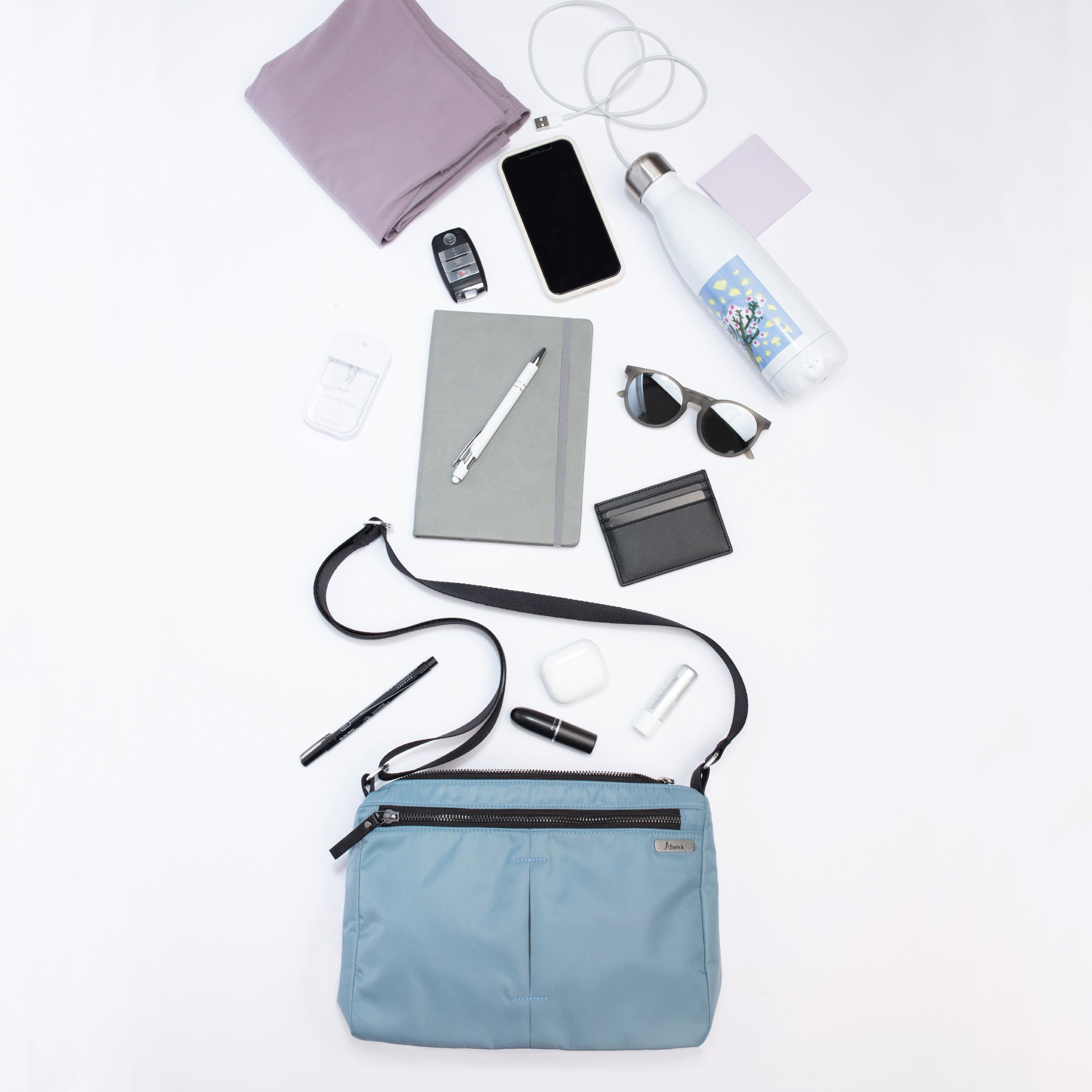 crossbody canvas purse #slate_blue
