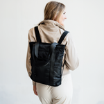 Bharti Backpack Tote Black Laptop Bag Recycled Fabric Travel Everyday Bag #black