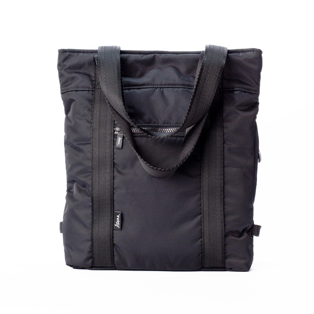 Bharti Backpack Tote Black Laptop Bag Recycled Fabric Travel Everyday Bag #black