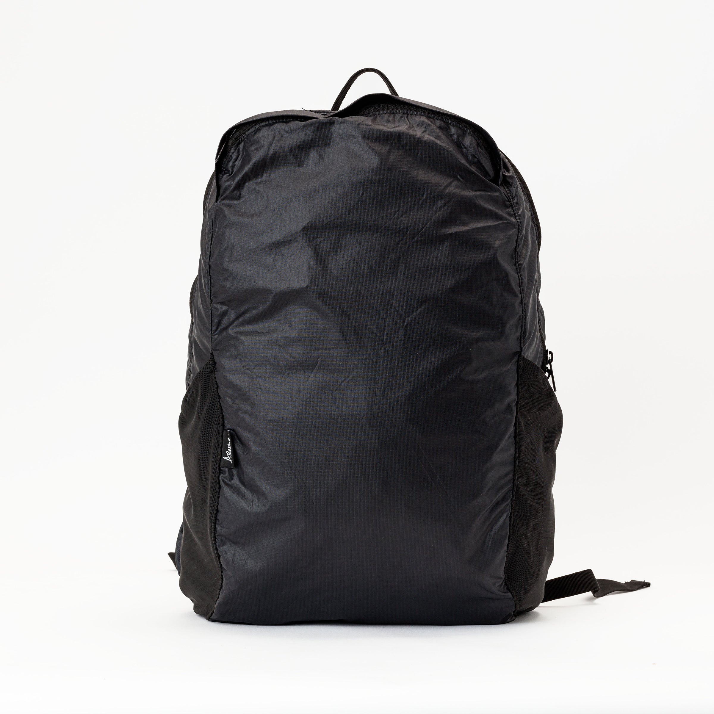 benetton black pouch foldable travel backpack Aruna Project Swathi Backpack