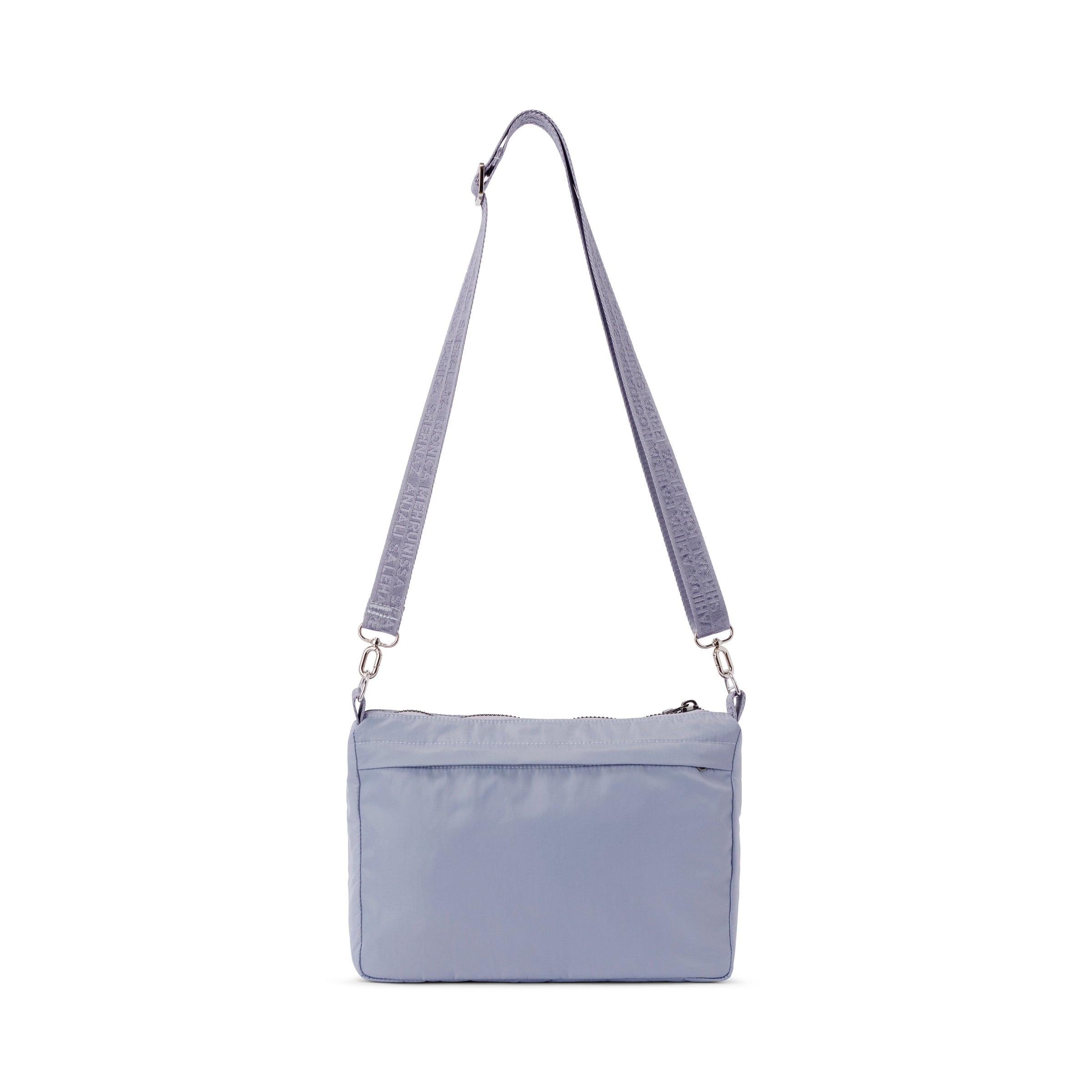 crossbody bag with names of freed artisans #lilac