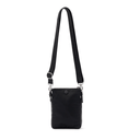Compact phone crossbody bag with removable strap and zipper compartments #black