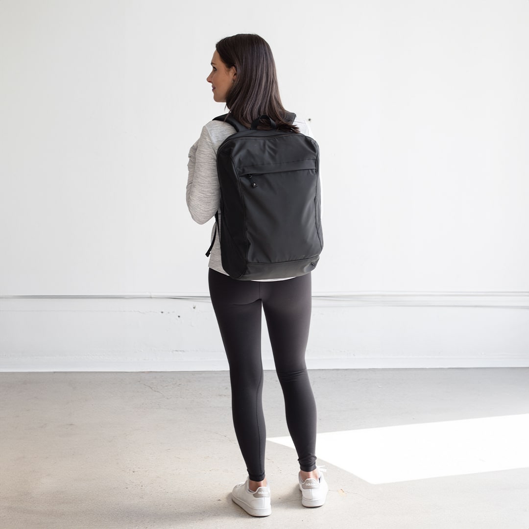 men large backpack bag water-repellent recycled fabric laptop matte black #matte_black
