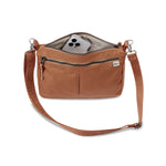 shree crossbody - sustainable nylon crossbody bag travel accessory #camel
