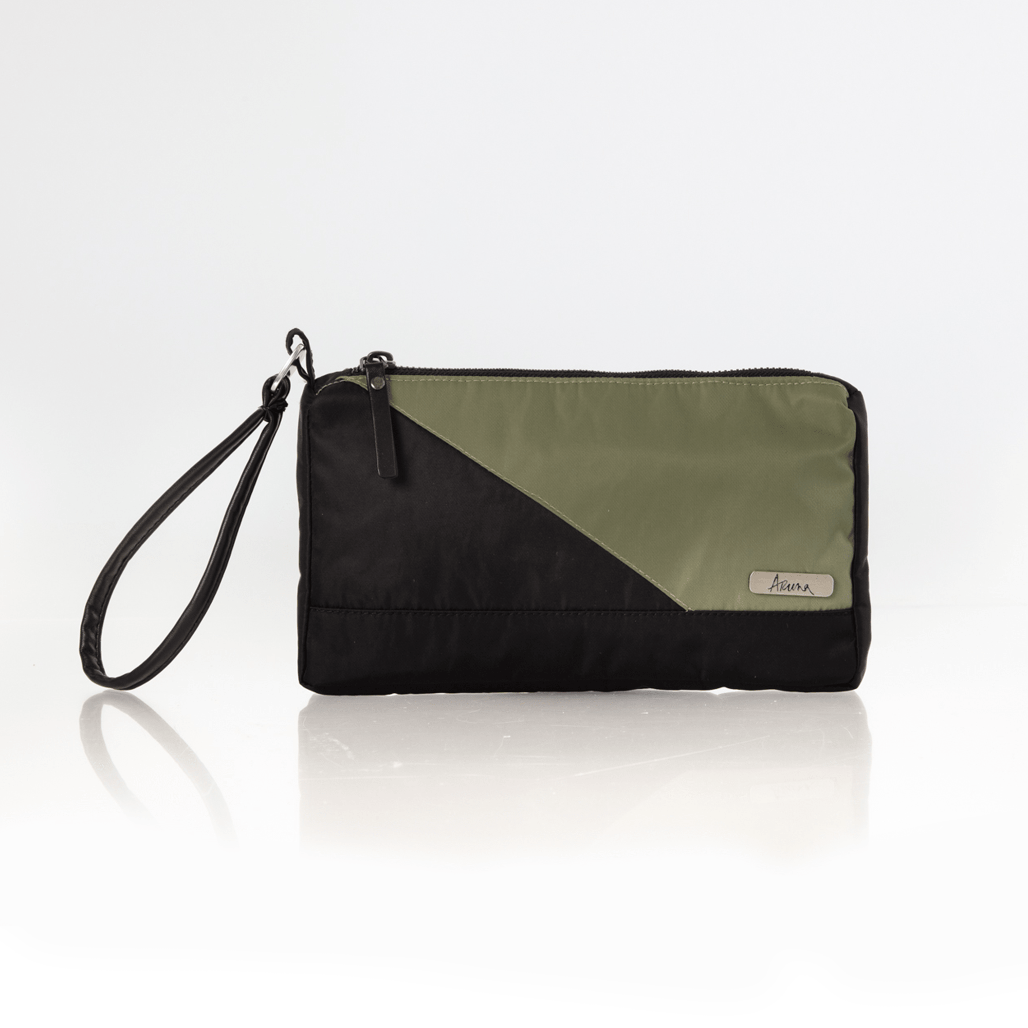women's nylon zip wristlet olive #olive