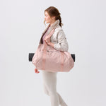 Women's blush pink yoga bag tote with elegant minimalist design #blush