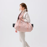 Women's blush pink yoga bag tote with elegant minimalist design #blush