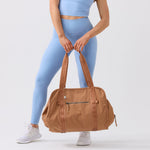 Women's camel brown yoga bag tote with premium finish #camel