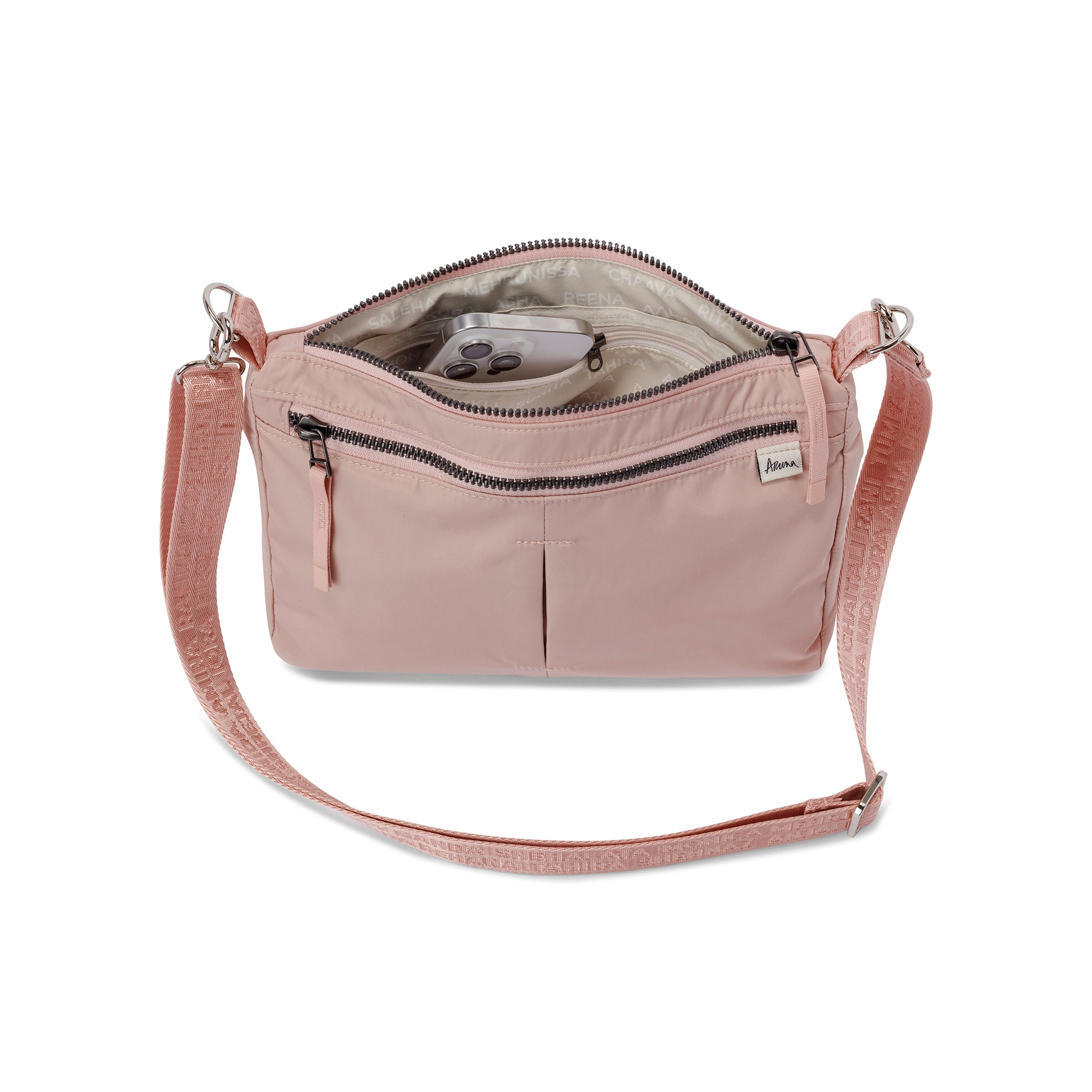 lightweight crossbody bag for commuting and travel #blush