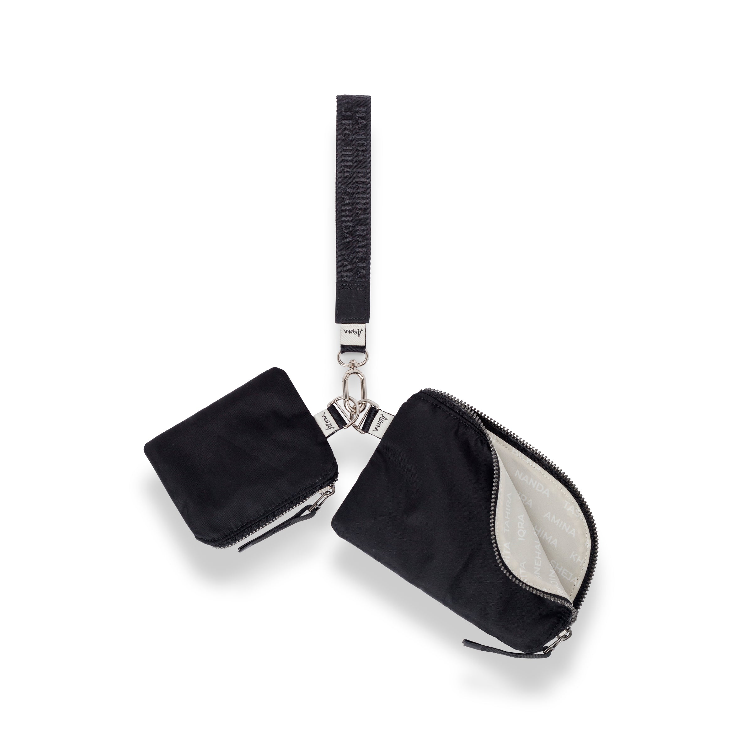 Mona Wristlet black washable nylon wristlet wallet for women #black