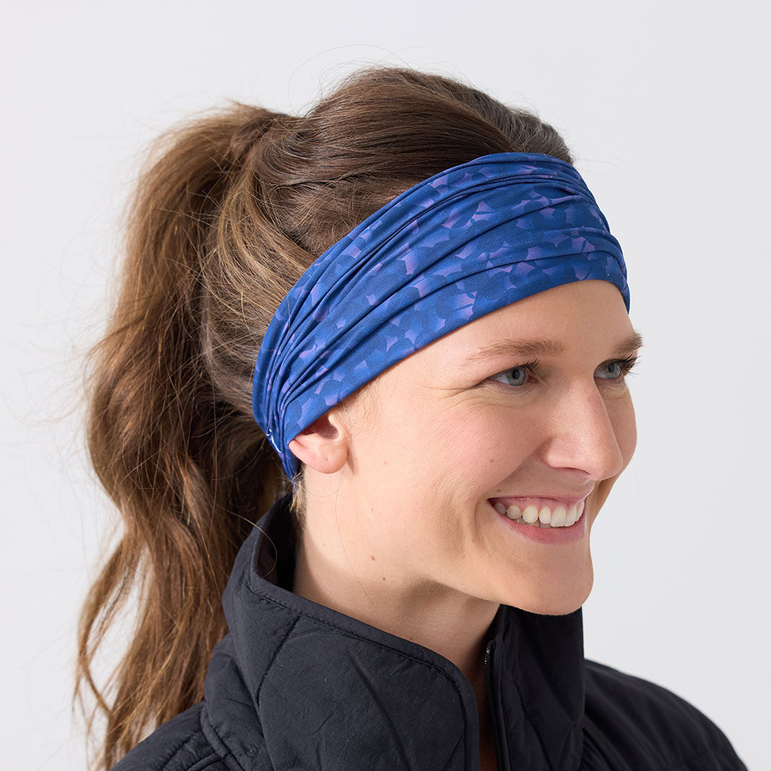 Rita Non Slip Cloth Comfort Soft Workout Women Headbands Navy Pebbles #navy_pebbles