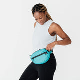 PFC-free fabric belt bags #teal