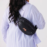 black fanny pack bag for women with cincy hats logo crossbody  #black