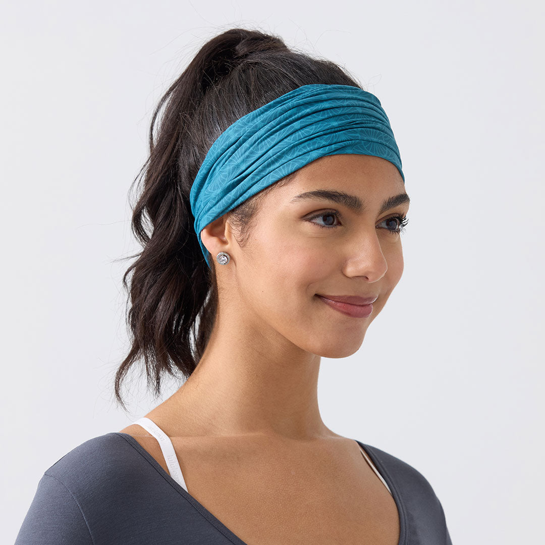 Rita Non Slip Cloth Comfort Soft Workout Women Headbands Teal Indian Print #teal_indian_print