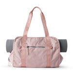 yoga mat tote bag with water bottle pocket, pink #blush