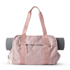 yoga mat tote bag with water bottle pocket, pink #blush