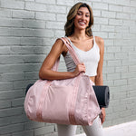 yoga mat tote bag with water bottle pocket, pink #blush