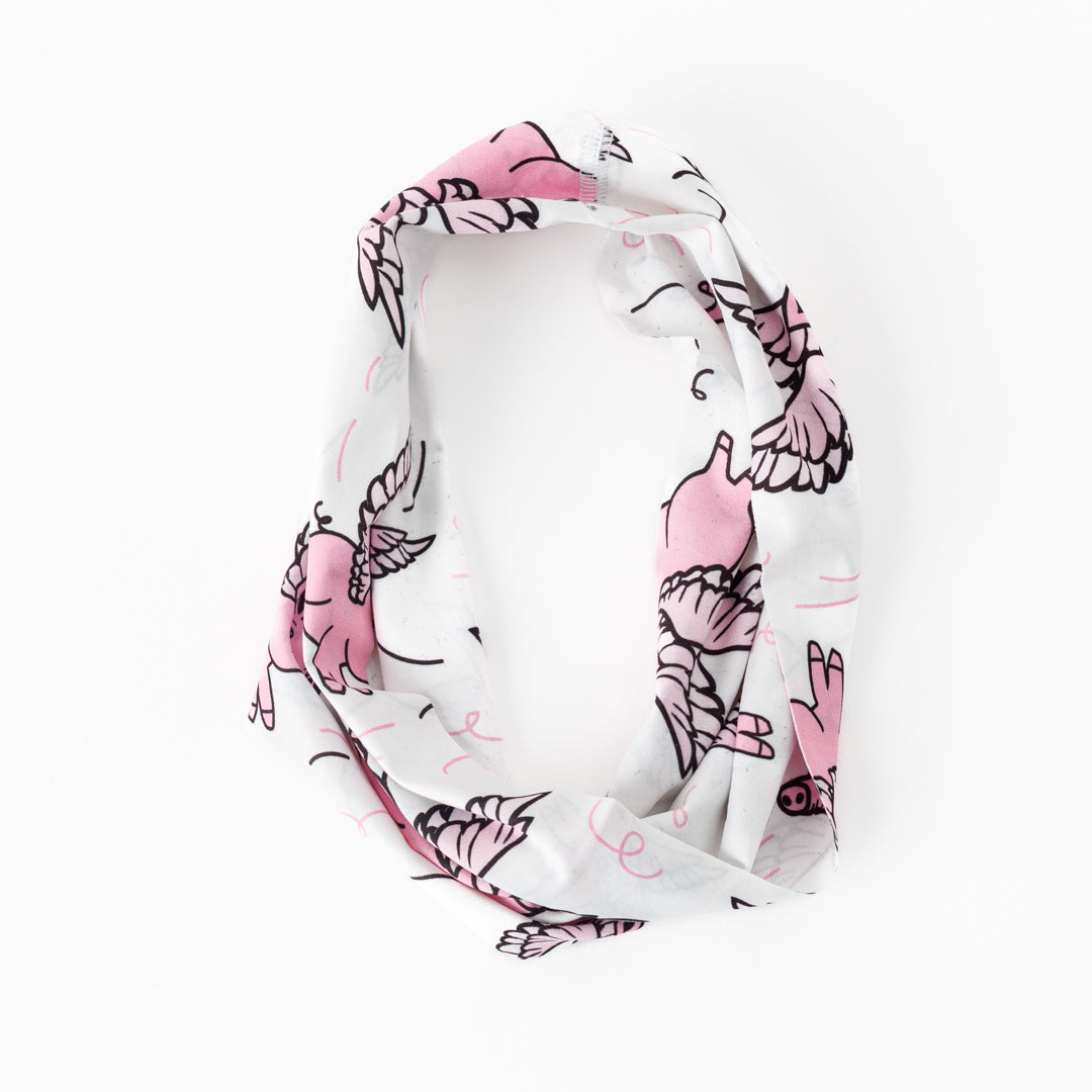 White Pig Cincinnati Running Headbands Flying Pig 5K Marathon #white_pig_print