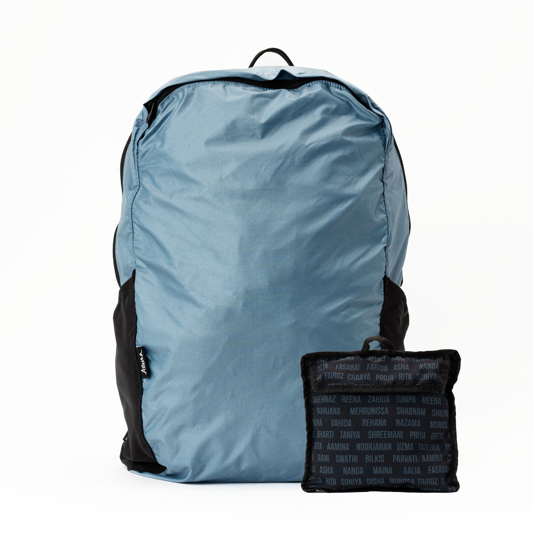 swathi backpack packable ultra thin mesh fabric ripstop blue #stone_blue