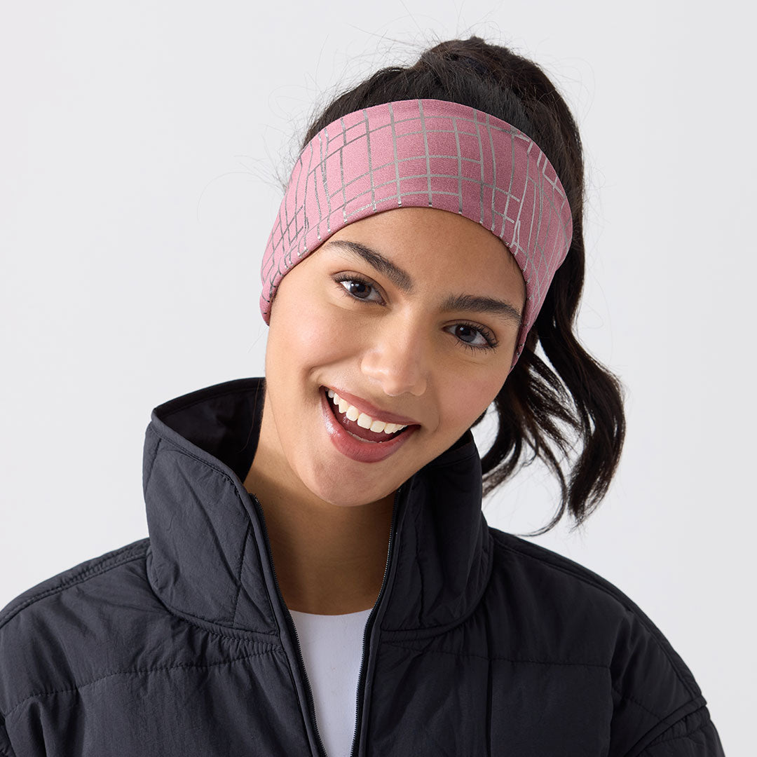 Women’s Winter Rose Red Running Ear Warmer Headband #dusty_rose