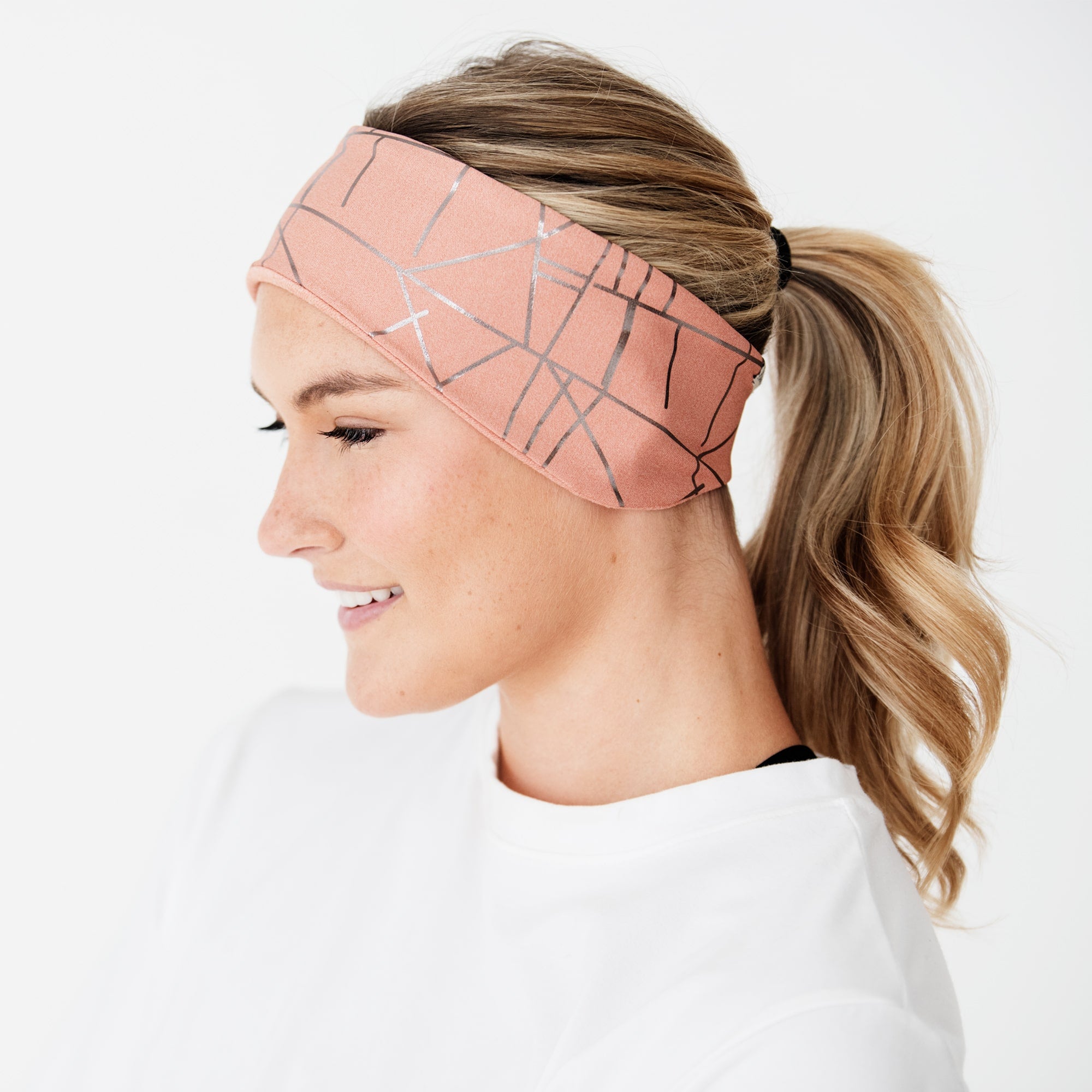 Women’s Winter Coral Light Orange Running Ear Warmer Headband #faded_coral