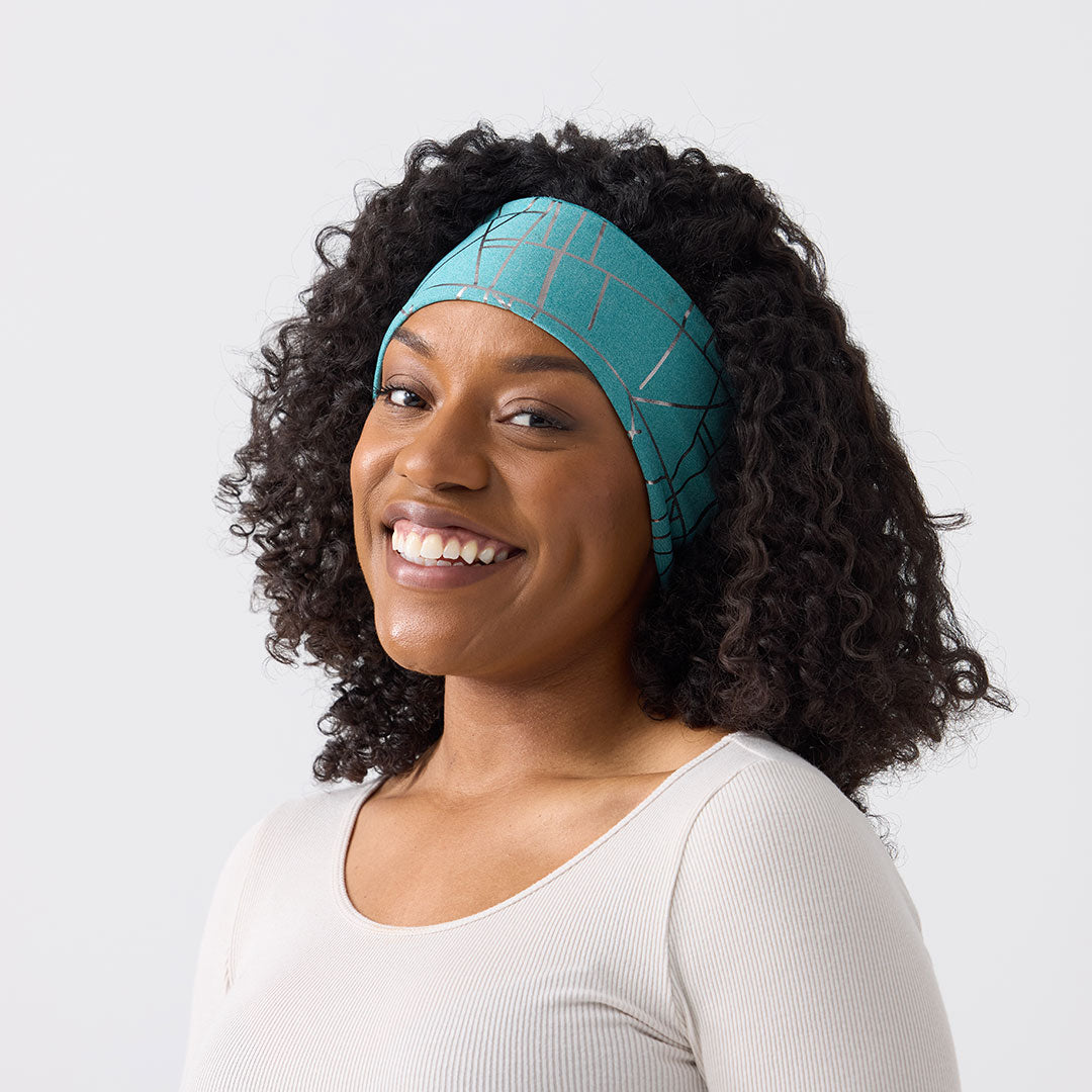 Women’s Winter Mint Green Running Ear Warmer Headband #dark_mint