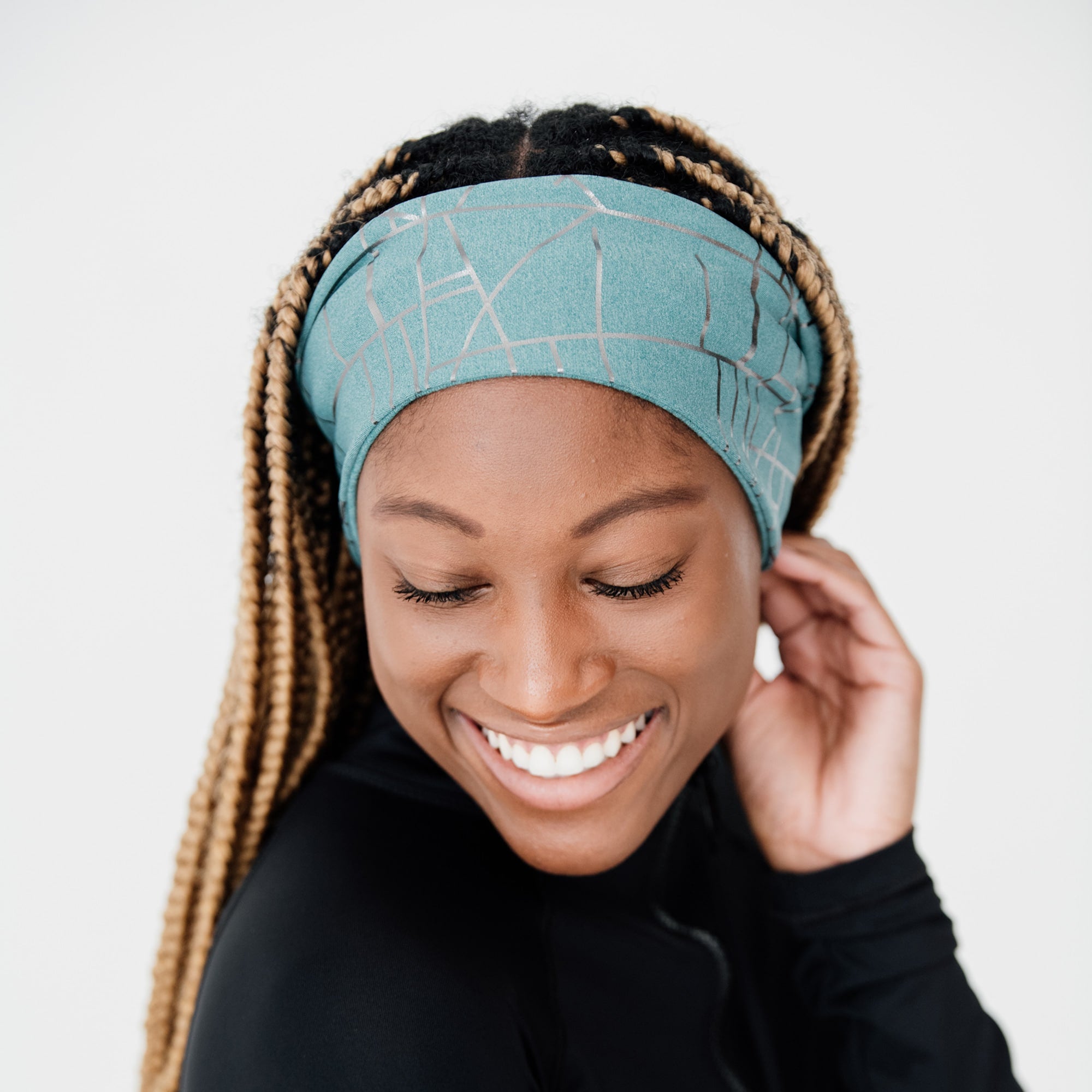 Women’s Winter Mint Green Running Ear Warmer Headband #dark_mint