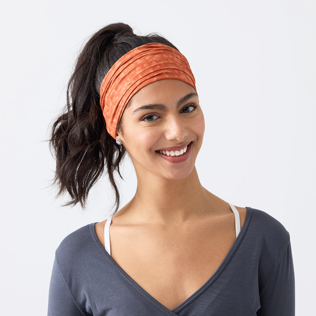 Rita Non Slip Cloth Comfort Soft Workout Women Headbands Dark Orange Pebbles #dark_orange_pebbles