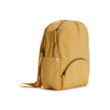 Amber Yellow Geeta nylon backpack, back view showing the padded back panel and adjustable shoulder straps. #amber_yellow