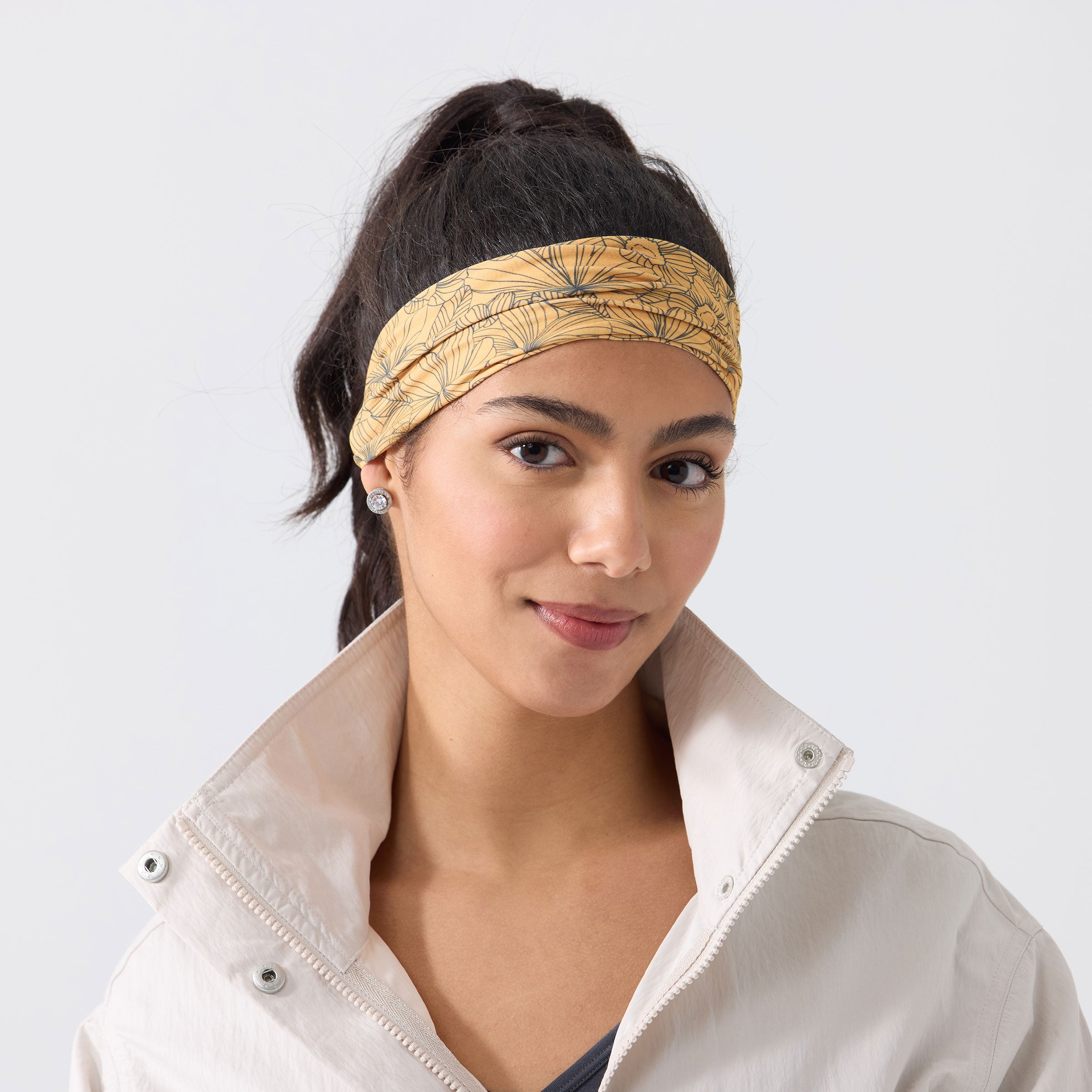 Non Slip Cloth Comfort Soft Workout Women Headbands 4 Inch One Size Gold Floral #gold_floral