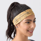 Non Slip Cloth Comfort Soft Workout Women Headbands 4 Inch One Size Gold Floral #gold_floral