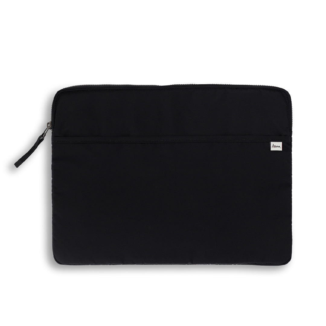 laptop sleeve nylon padded black front #black