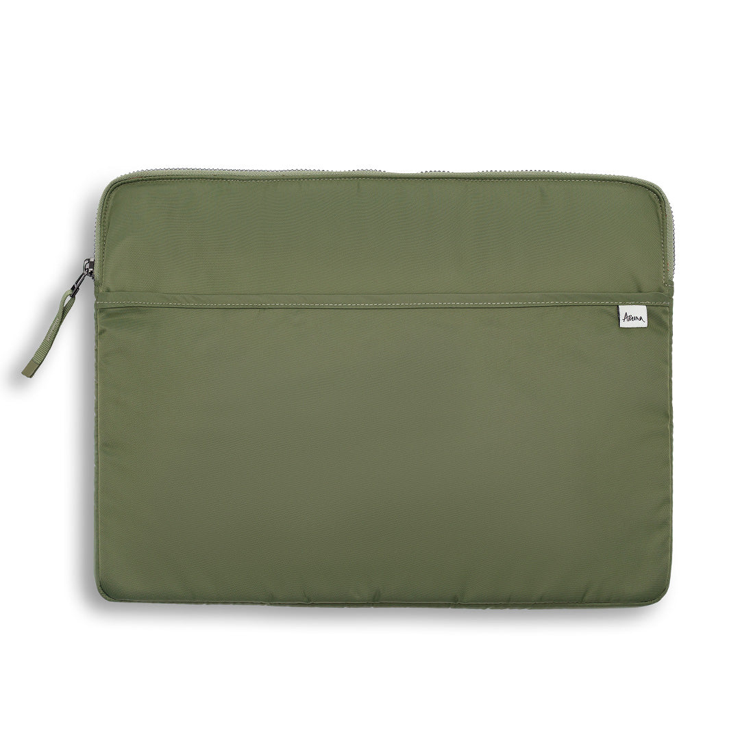laptop sleeve nylon padded olive green front #olive