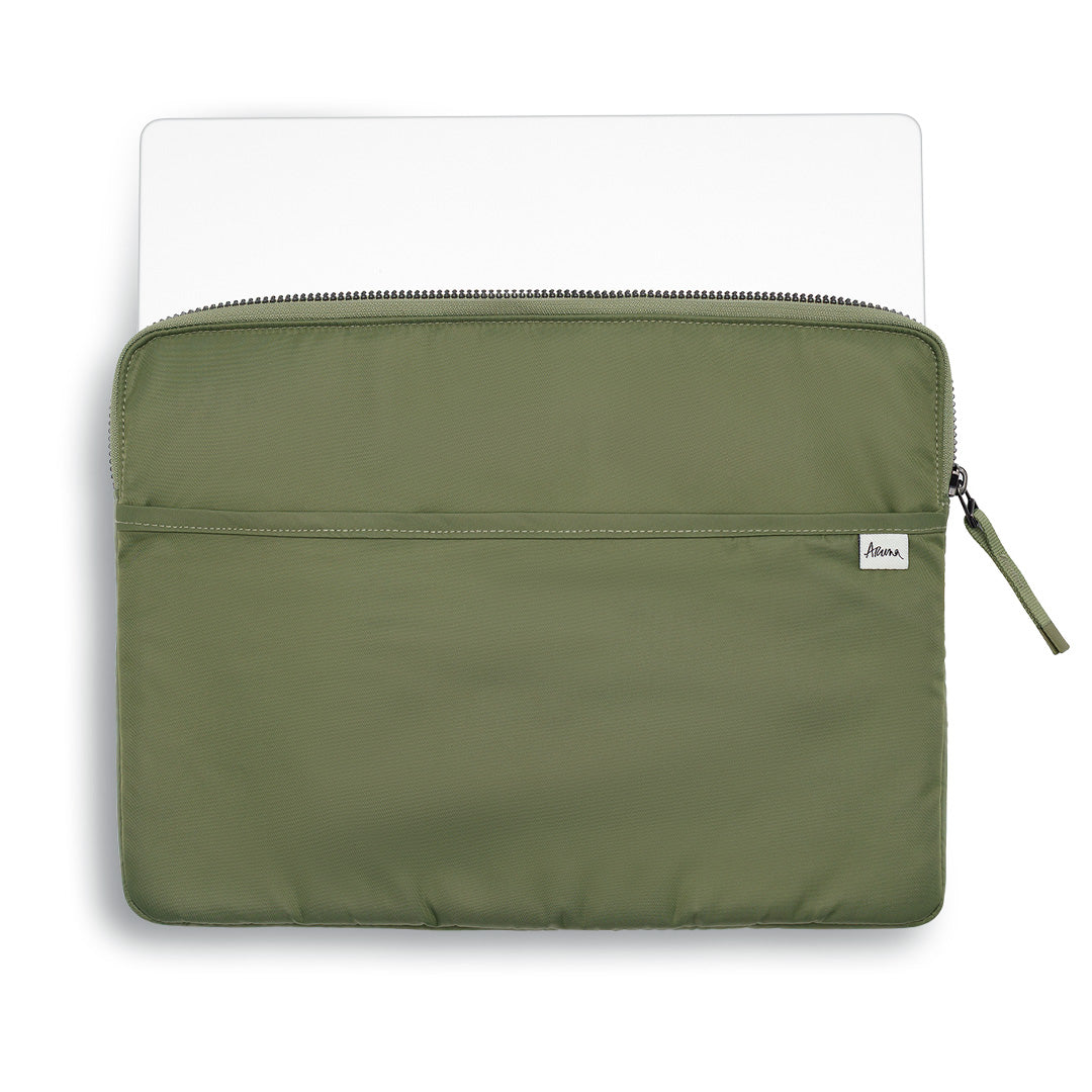 laptop sleeve nylon padded olive green front  laptop macbook #olive