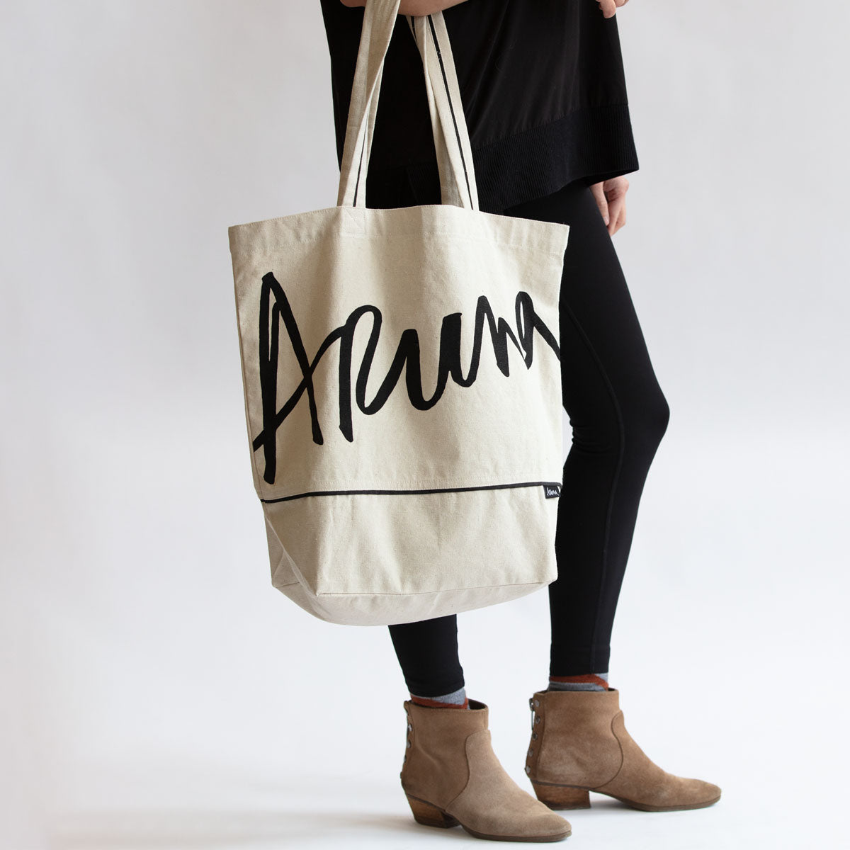 natural cotton canvas tote bag #bold