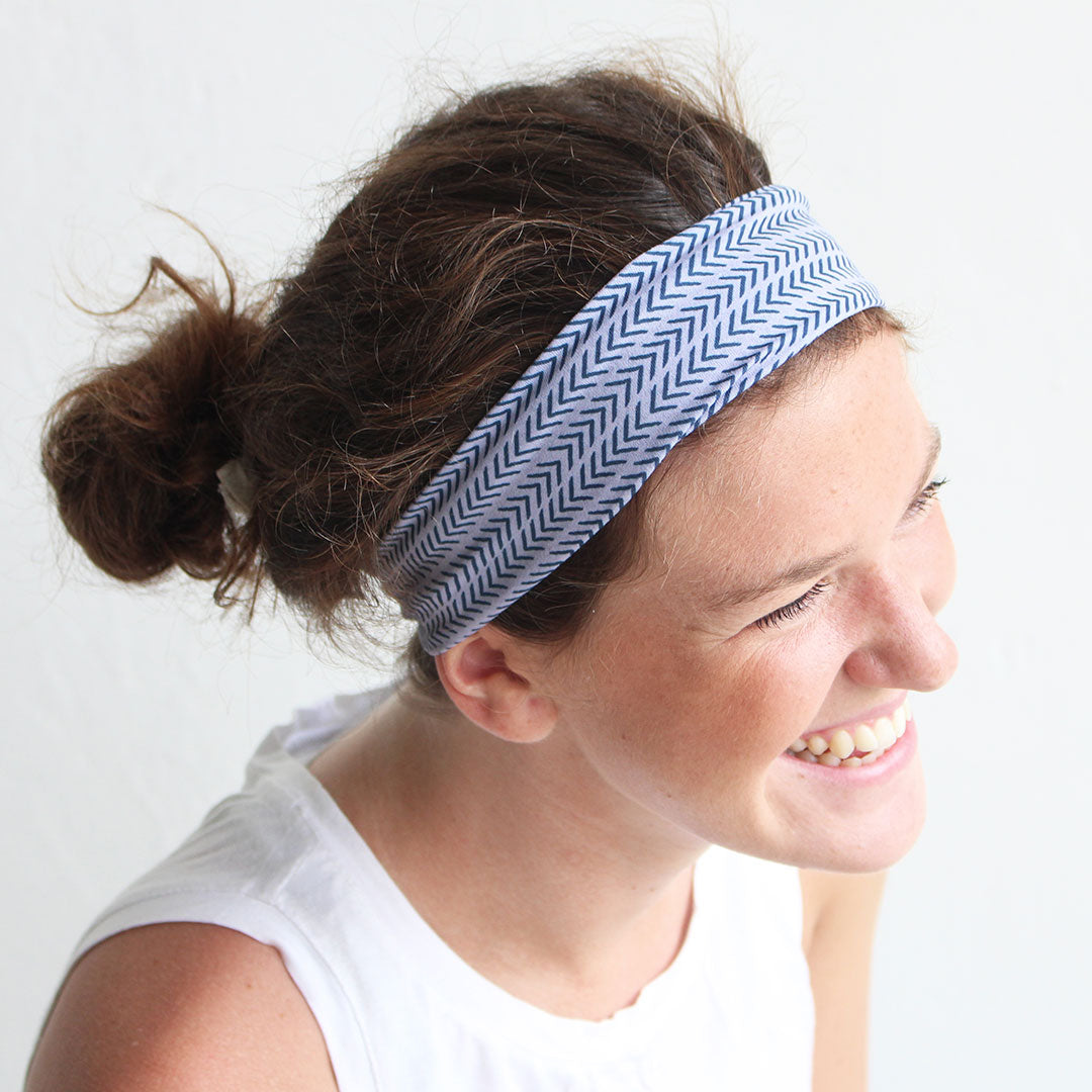 Non Slip Cloth Comfort Soft Workout Women Headbands 4 Inch One Size Lilac Herringbone #lilac_herringbone