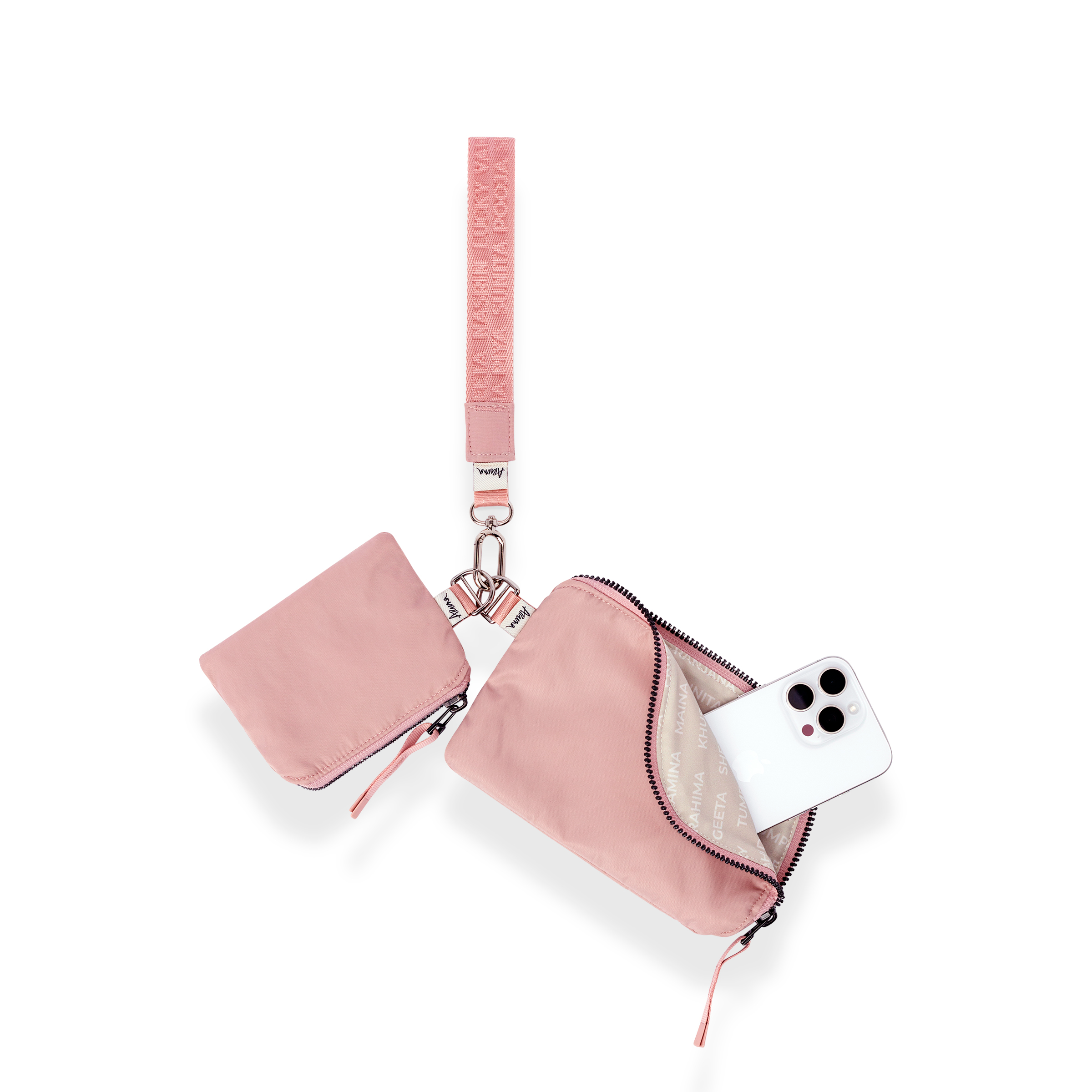Mona Wristlet blush washable nylon wristlet wallet for women #blush