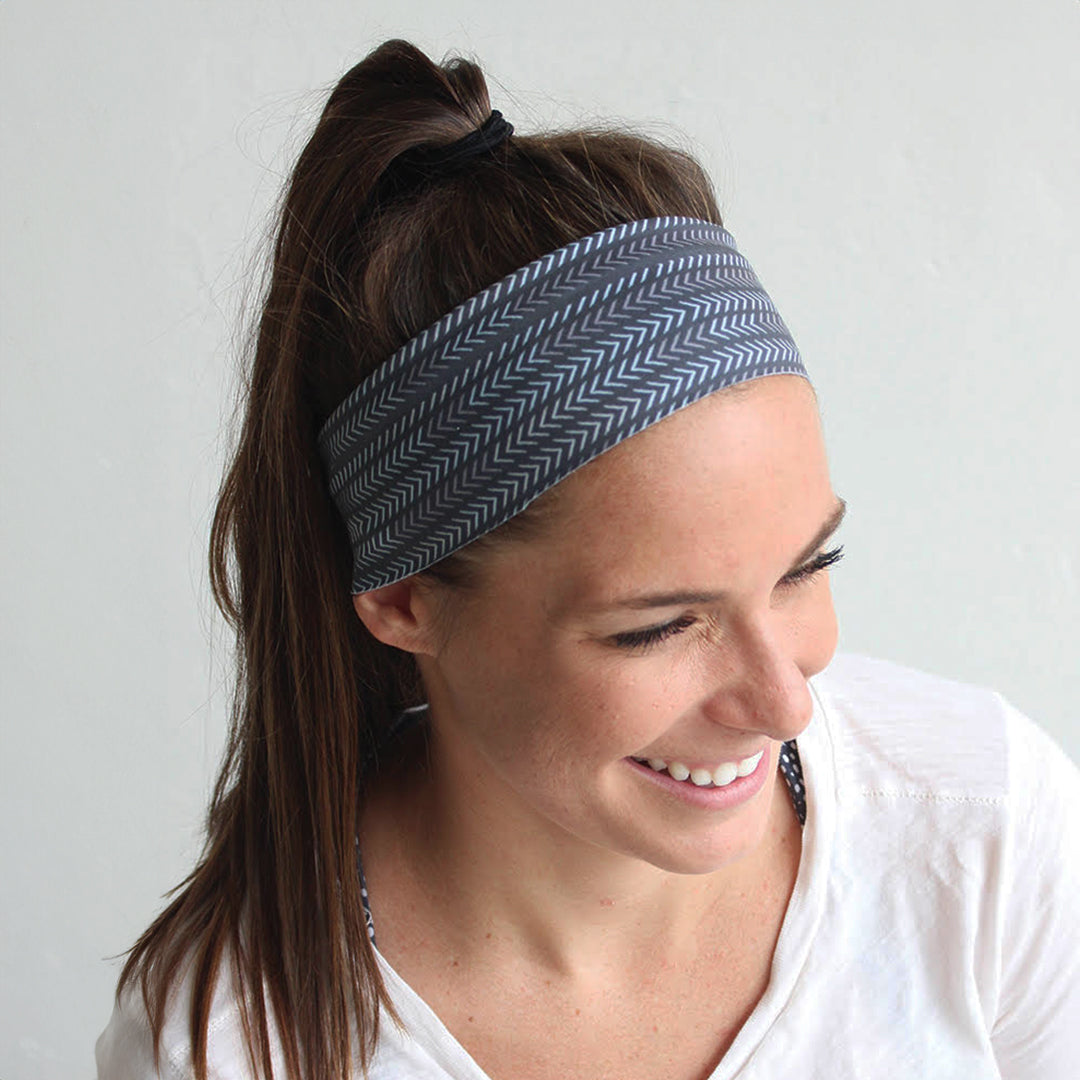 Non Slip Cloth Comfort Soft Workout Women Headbands 4 Inch One Size Multi Herringbone #multi_herringbone