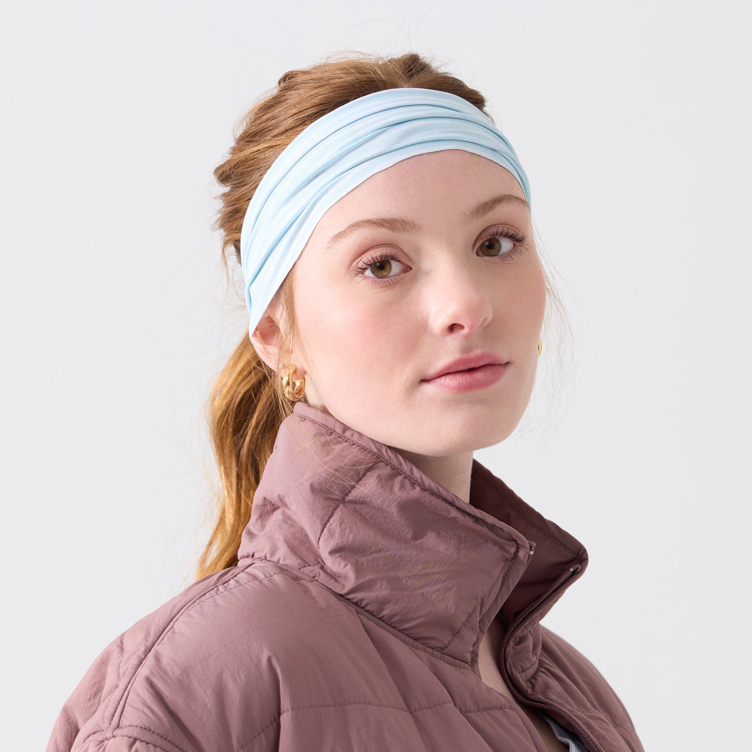 Non Slip Cloth Comfort Soft Workout Women Headbands 4 Inch One Size Opal Stripe #opal_stripe