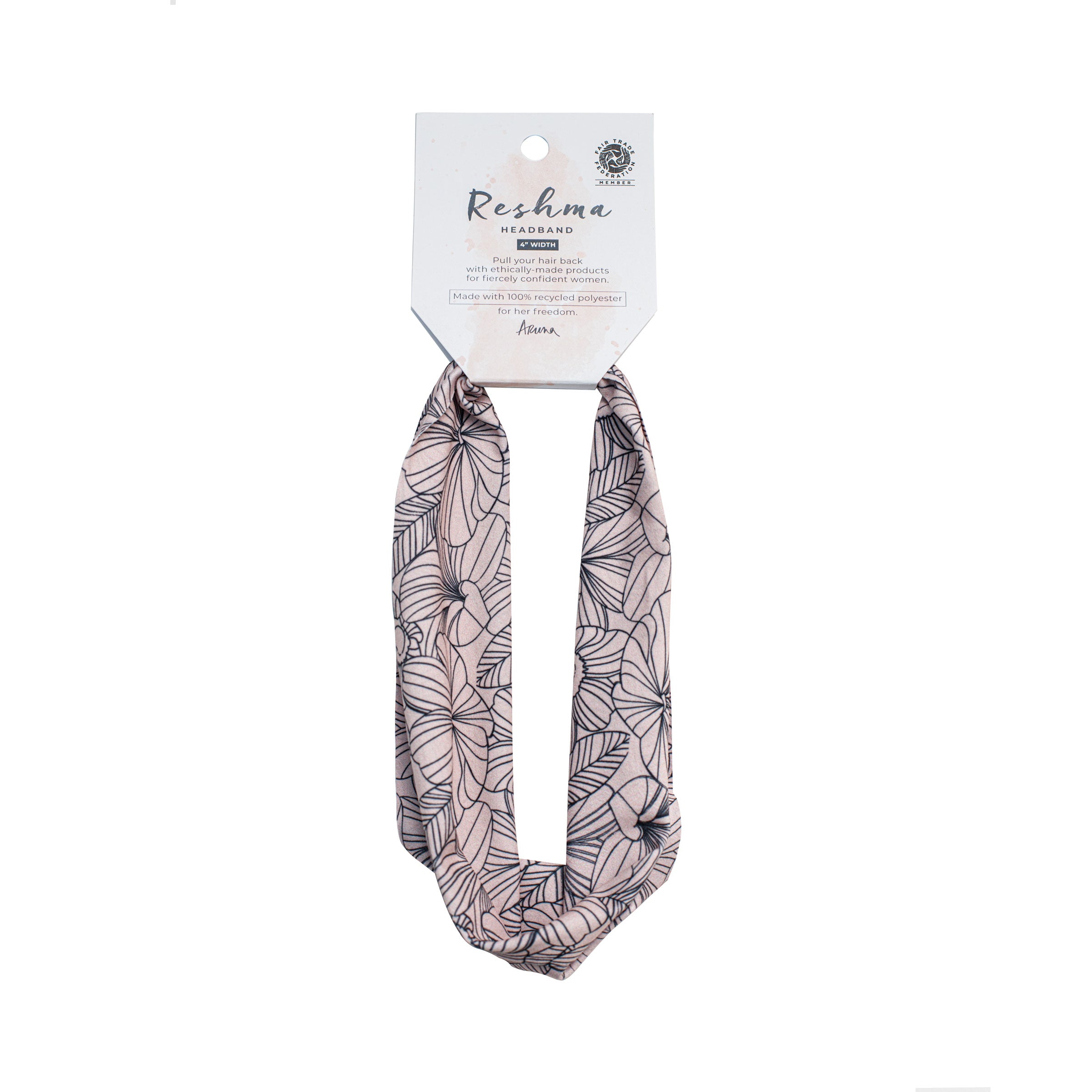 Non Slip Cloth Comfort Soft Workout Women Headbands 4 Inch One Size Pink Floral #pink_floral