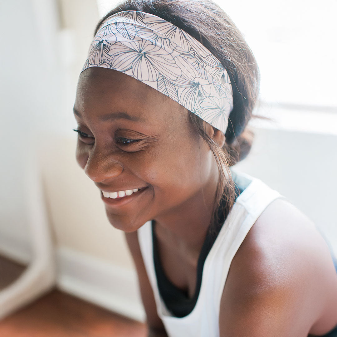 Non Slip Cloth Comfort Soft Workout Women Headbands 4 Inch One Size Pink Floral #pink_floral