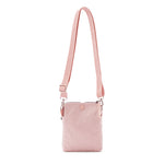 Pink crossbody bag on a white background #blush