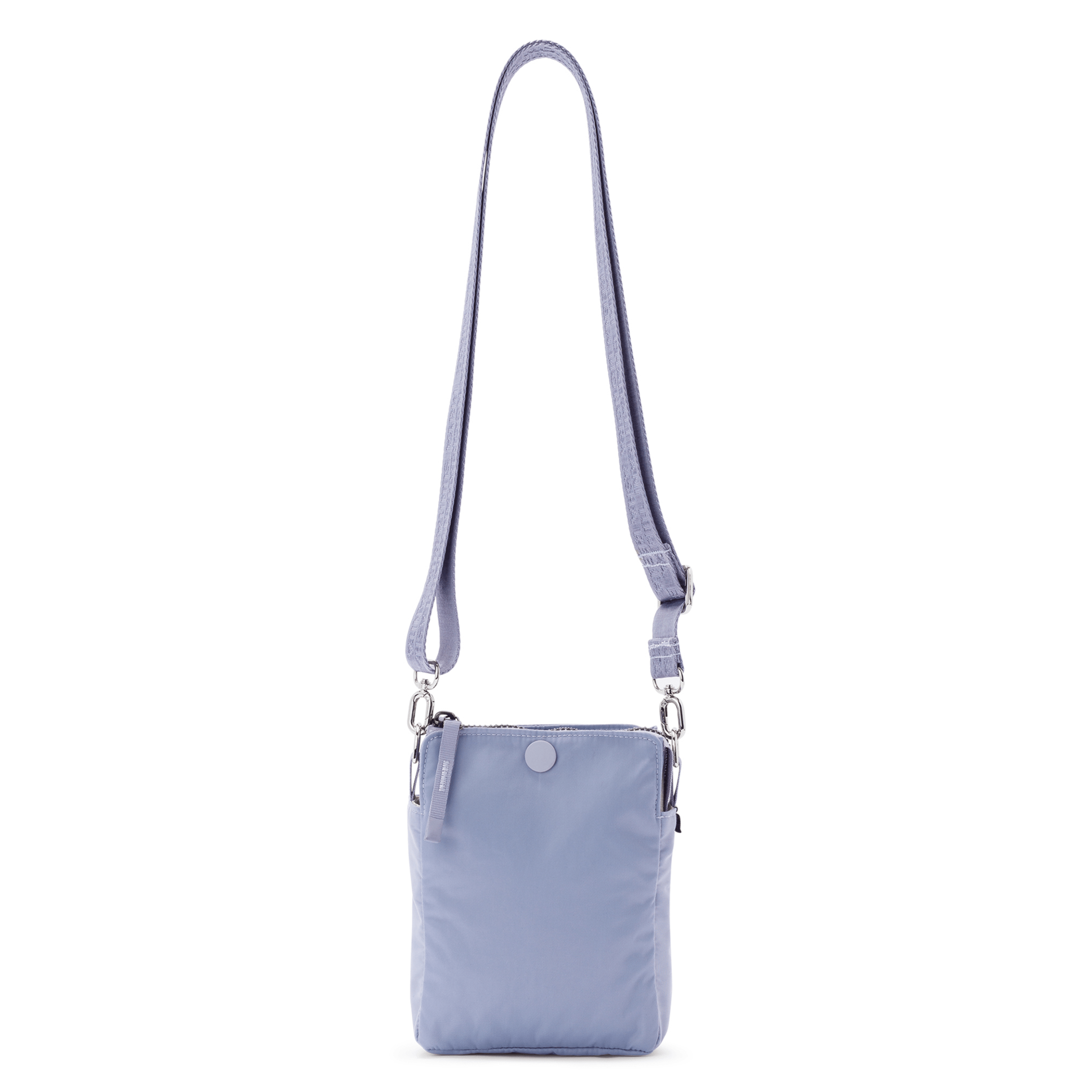 Compact phone crossbody bag with removable strap and zipper compartments #lilac