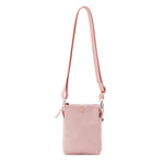 Pink crossbody bag on a white background #blush