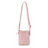 Pink crossbody bag on a white background #blush