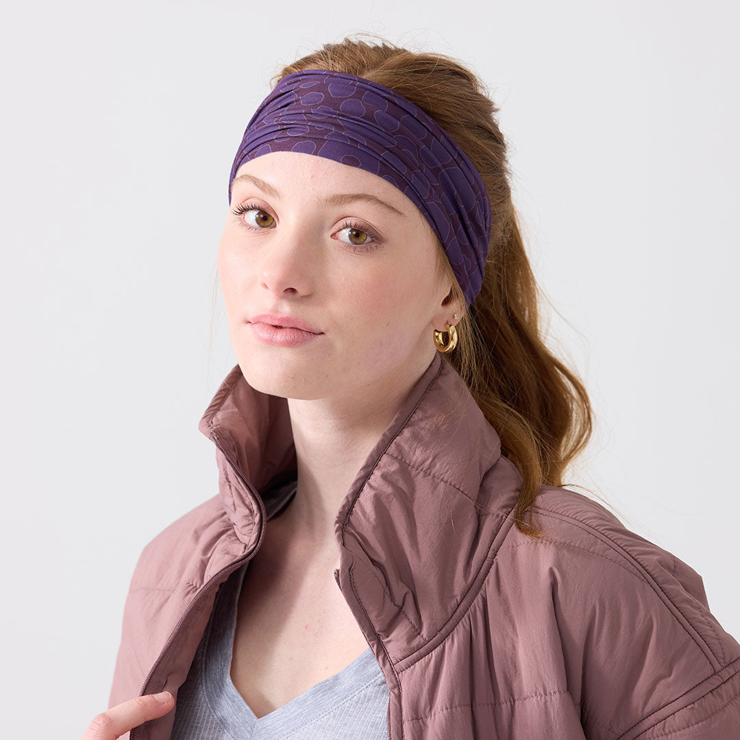 Rita Non Slip Cloth Comfort Soft Workout Women Headbands Purple Organic Circles #purple_organic_circles