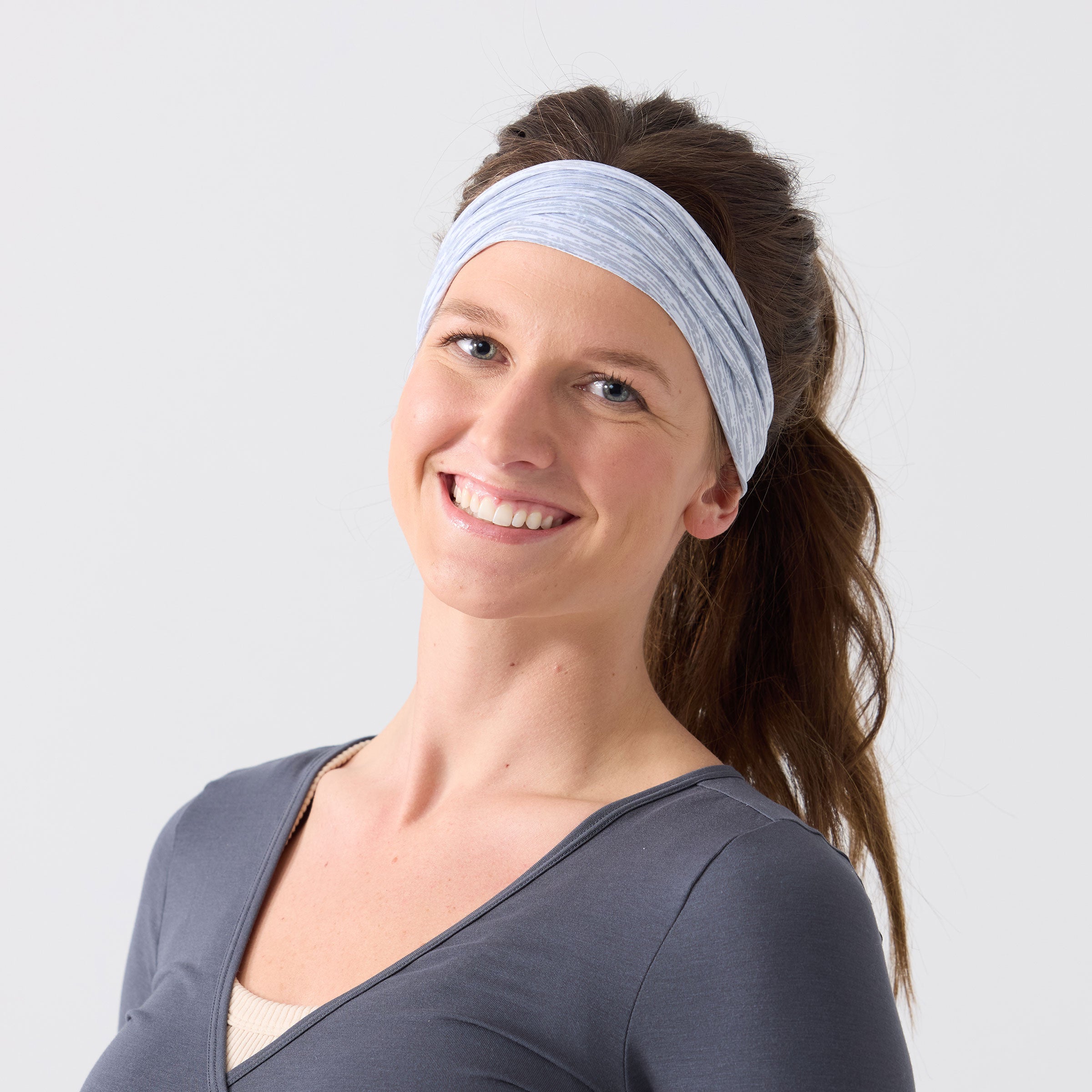 Non Slip Cloth Comfort Soft Workout Women Headbands 4 Inch One Size Gray Brushstrokes #gray_brushstrokes