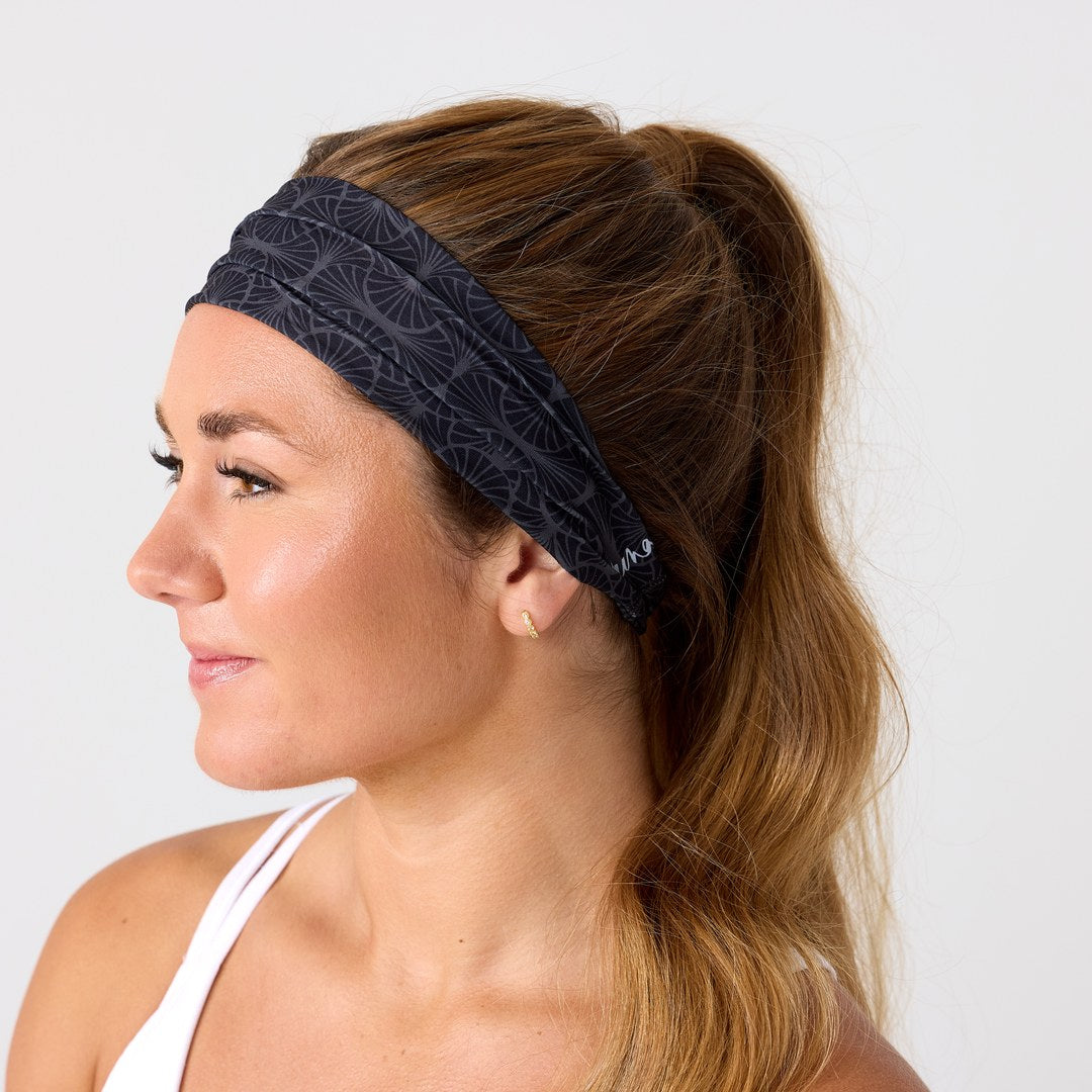 Reshma Non Slip Cloth Comfort Soft Workout Women Headbands Black Indian Print #black_indian_print