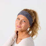 Reshma Non Slip Cloth Comfort Soft Workout Women Headbands Gray and White Mehendi #gray_and_white_mehendi